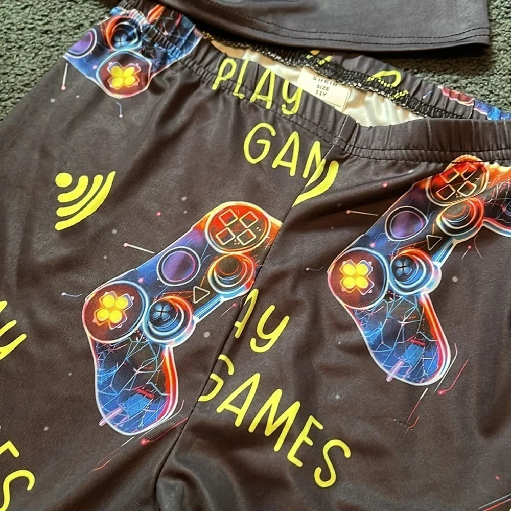 SHEIN Kids Pajamas with Game Controller Design, boys size 11 year